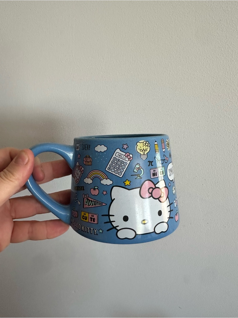 Hello Kitty Blue Ceramic Mug with Pink Accents